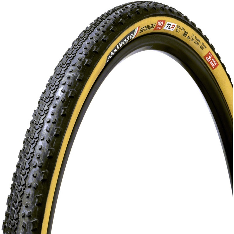 Challenge Getaway Pro Tire – 700 x 36 Tubeless Folding Black/Tan Handmade