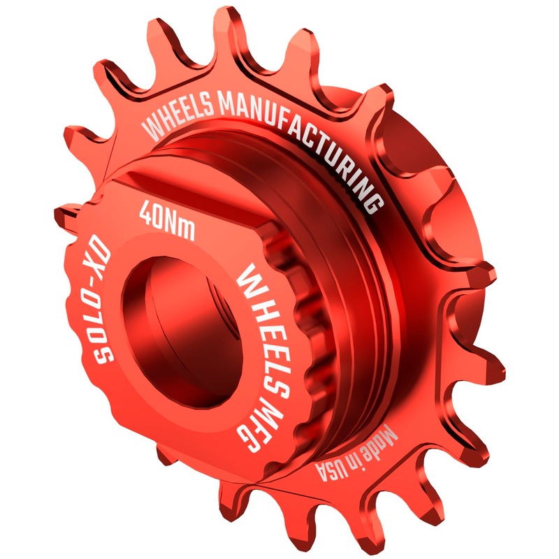 Wheels Manufacturing SOLO-SPLINE Micro Spline Single Speed Conversion Kit – 18t For Shimano Micro Spline Hub Bodies Red