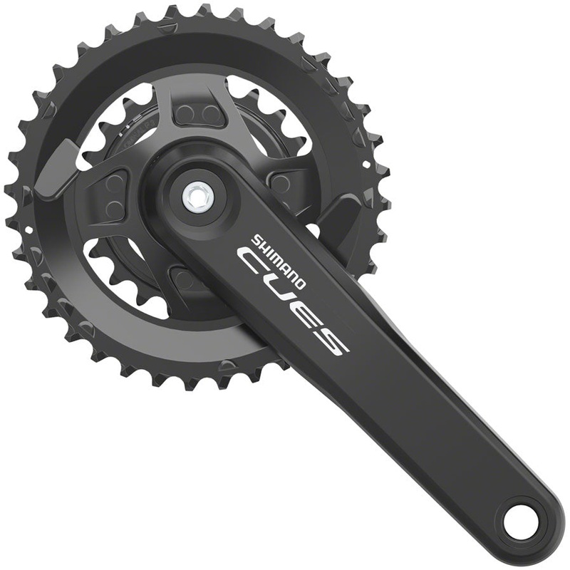 Shimano CUES FC-U4010-2B Crankset – 170mm 9/10/11-Speed 36/22t Riveted Hollowtech II Spindle Interface CL 3mm Outboard  BLK
