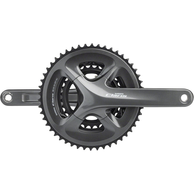 Shimano Claris FC-R2030 Crankset – 170mm 8-Speed 50/39/30t 110/74 BCD Hollowtech II Spindle Interface BLK