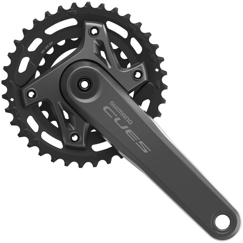 Shimano CUES FC-U6000-2 Crankset – 170mm 9/10/11-Speed 36/22t Asymmetric 96 BCD Hollowtech II BLK