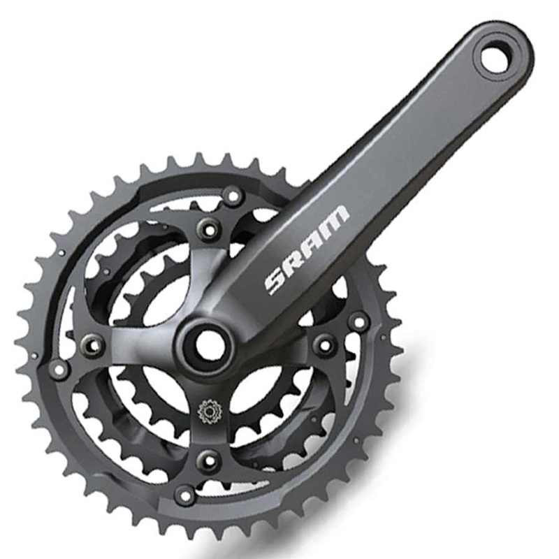 SRAM S-600 Crankset – 175mm 8-Speed 42/32/22t 104/64 BCD Square Taper JIS Spindle Interface BLK