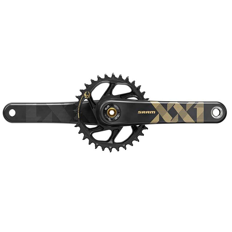 SRAM XX1 Eagle Carbon Boost Crankset – 170mm 12-Speed 34t Direct Mount DUB Spindle Interface BLK/Gold