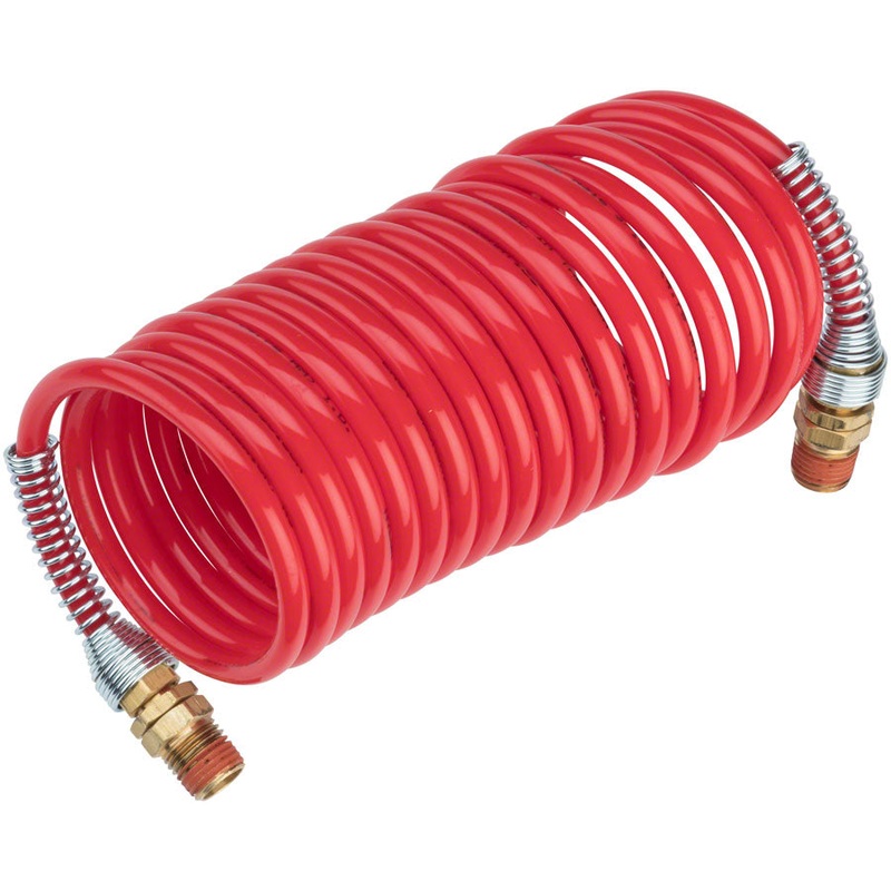 Prestacycle High Pressure Coil Hose: 12-foot Red