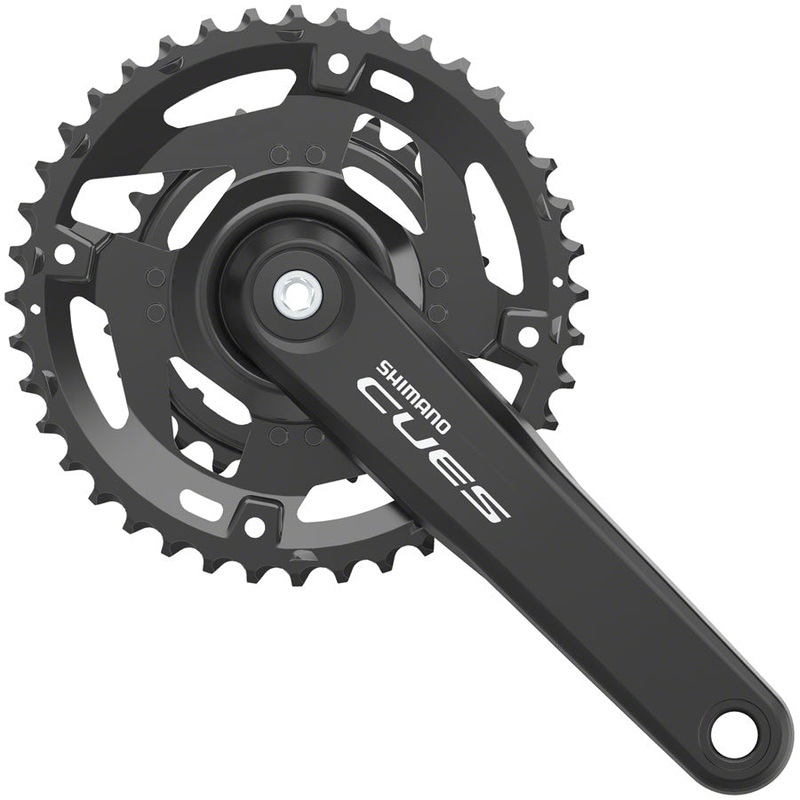Shimano CUES FC-4010-2 Crankset – 175mm 9/10-Speed 46/30t Riveted Hollowtech II Spindle Interface BLK