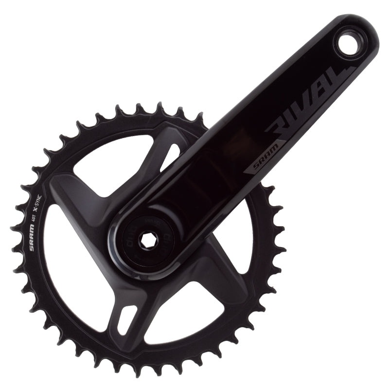 SRAM Rival 1 AXS Wide Power Meter Crankset – 165mm 12-Speed 40t 8-Bolt Direct Mount DUB Spindle Interface BLK D1