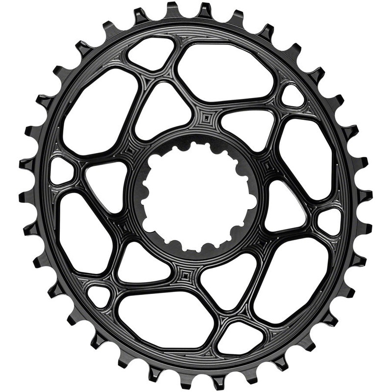 absoluteBLACK Oval Narrow-Wide Direct Mount Chainring – 34t SRAM 3-Bolt Direct Mount 6mm Offset BLK
