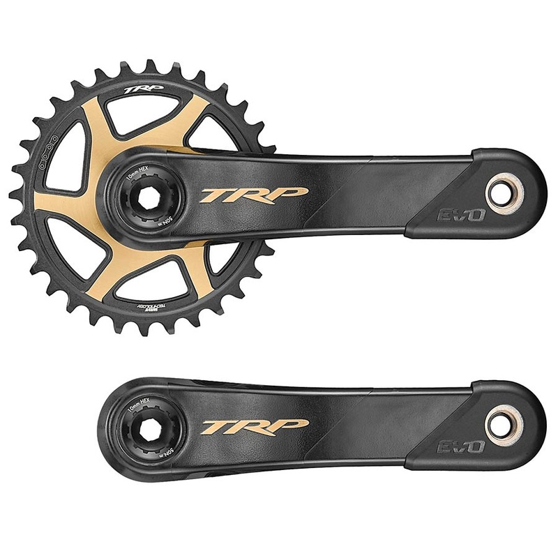 TRP CK-9050 EVO Crankset – 165mm 12-Speed For 68/73mm Frame BB DM CINCH Chainring Interface 30mm Spindle Carbon BLK/Gold