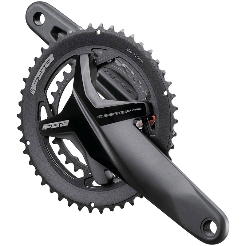 Full Speed Ahead Gossamer Pro BB386EVO Crankset – 165mm 11/12-Speed 50/34t 120/90 BCD 386 EVO Spindle Interface BLK