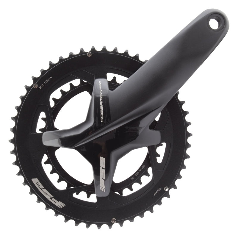 Full Speed Ahead Gossamer Pro BB386EVO Crankset – 175mm 11/12-Speed 50/34t 120/90 BCD 386 EVO Spindle Interface BLK