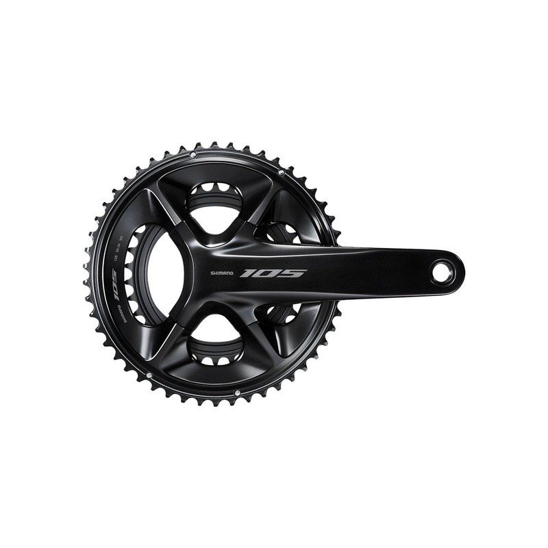 Shimano 105 FC-R7100 Crankset – 172.5mm 12-Speed 50/34t 110 Asymmetric BCD Hollowtech II Spindle Interface BLK