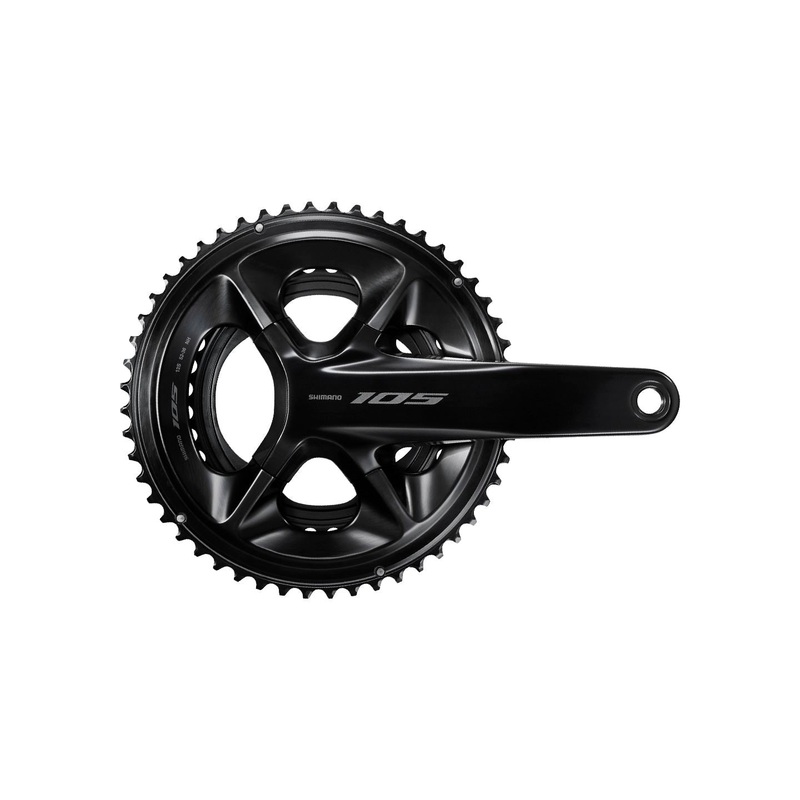 Shimano 105 FC-R7100 Crankset – 175mm 12-Speed 52/36t 110 Asymmetric BCD Hollowtech II Spindle Interface BLK