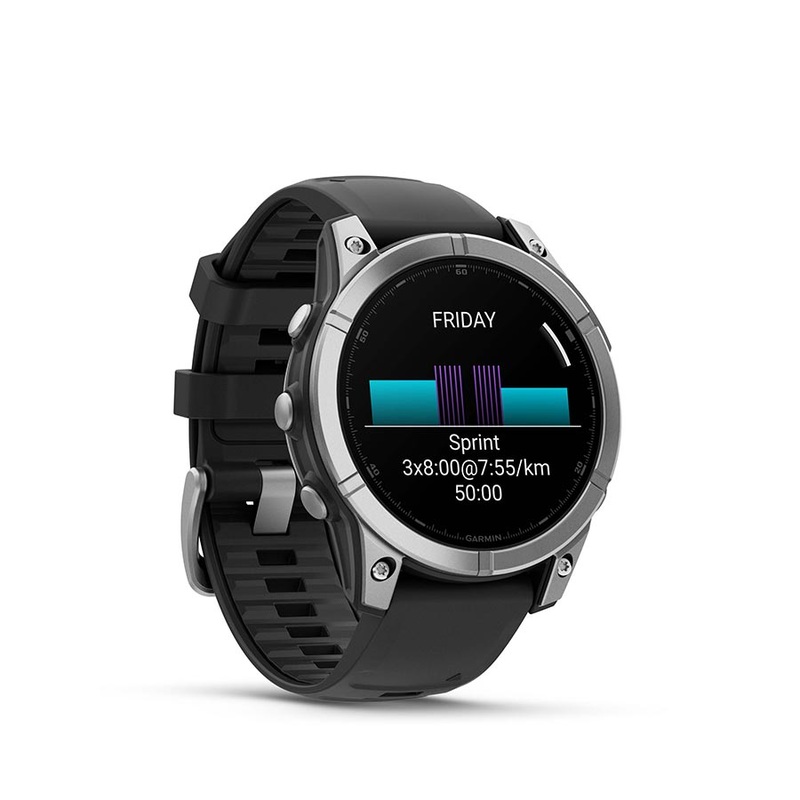 Garmin fenix E Smartwatch – 47mm AMOLED Slate Gray Steel BLK Silicone Band