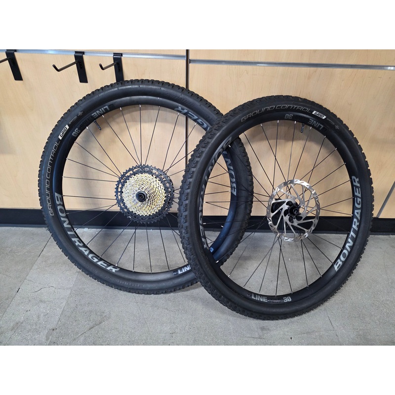 Bontrager Line 30 MTB Wheelset| Disc Brake| Bontrager Boost 148 Freehub|Specialized Tires and SRAM 12 Sp Cassette | Certified Pre-Owned