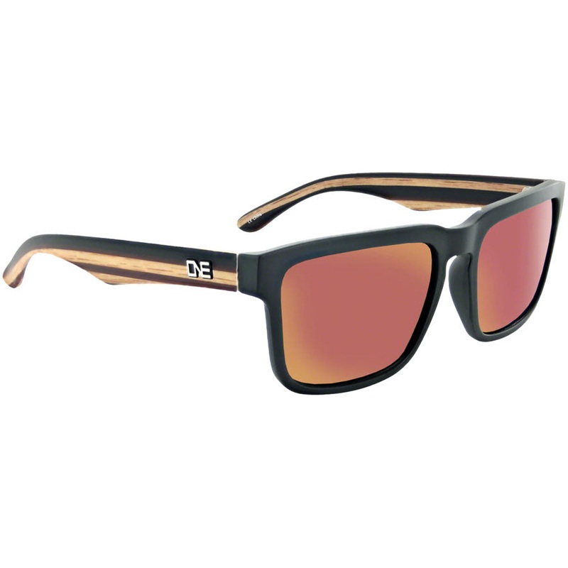 Optic Nerve ONE Mashup Sunglasses – BLK Wood Temple/Polarized Gray Red Mirror