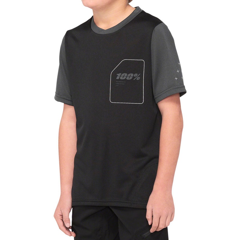 100% Ridecamp Jersey – Blue/Navy Short Sleeve Youth Small