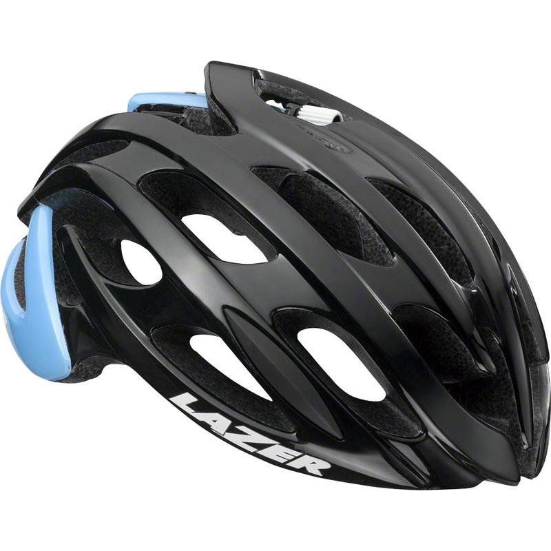 Lazer Blade Helmet: Black and Belgian Blue MD
