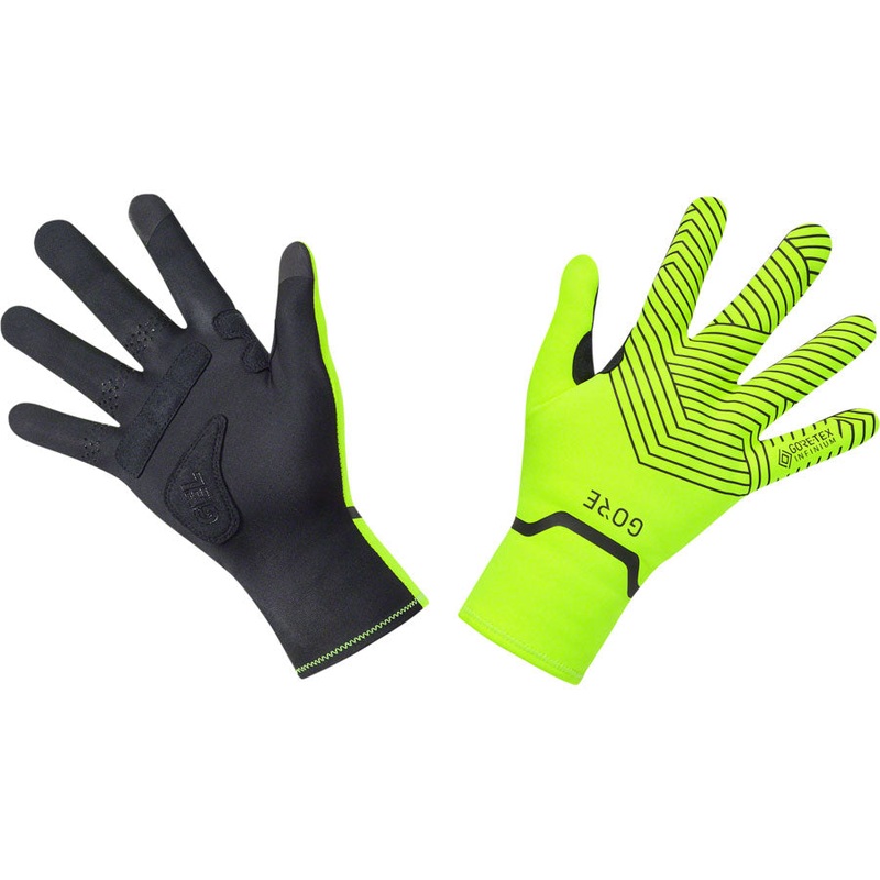 Gorewear C3 Gore Tex Infinium Stretch Mid Gloves – Neon YLW/BLK Full Finger Small