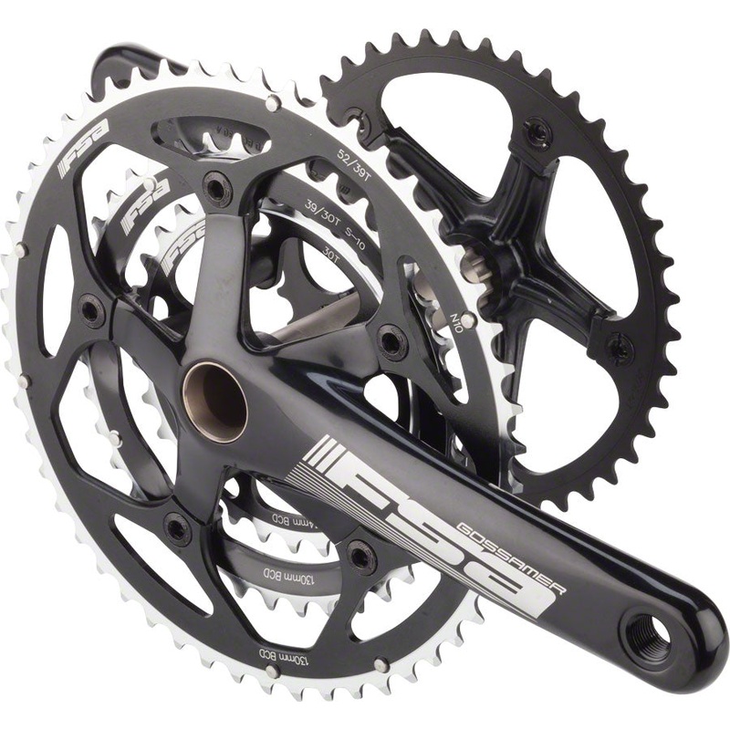 Full Speed Ahead Gossamer Tandem Rear Crankset – 170mm 10-Speed 52/39/30t 130/74 BCD Full Speed Ahead MegaExo Spindle Interface BLK