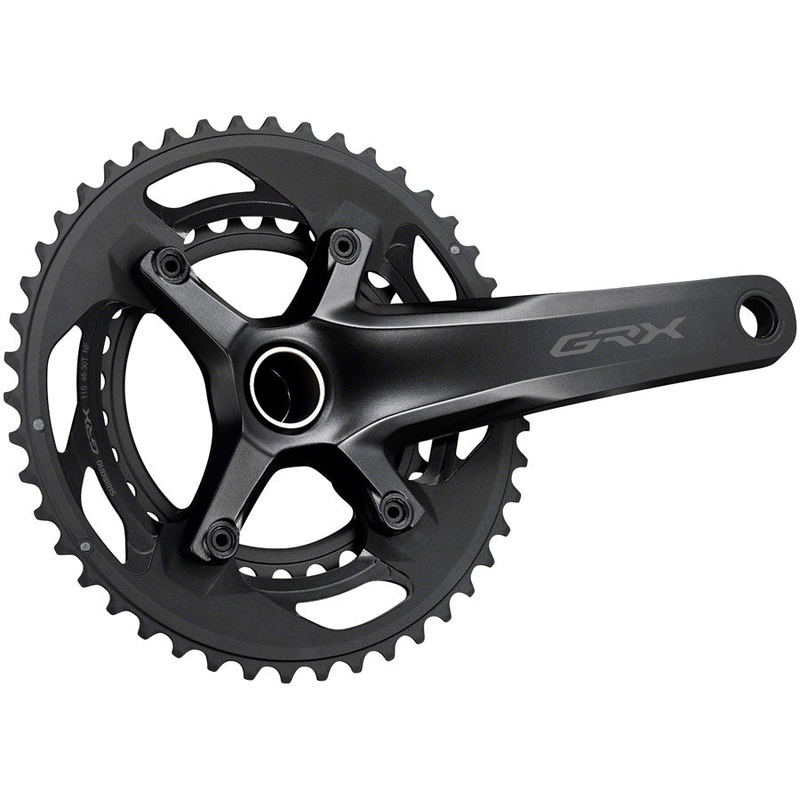 Shimano GRX FC-RX600-11 Crankset – 165mm 11-Speed 46/30t 110/80 BCD Hollowtech II Spindle Interface BLK