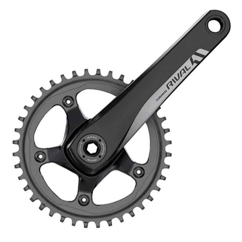SRAM Rival 1 Crankset – 170mm 10/11-Speed 42t 110 BCD BB30/PF30 Spindle Interface BLK
