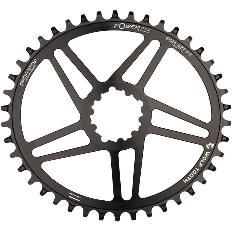 Wolf Tooth Elliptical Direct Mount Chainring – 38t SRAM Direct Mount 6mm Offset Drop-Stop Flattop Compatible BLK