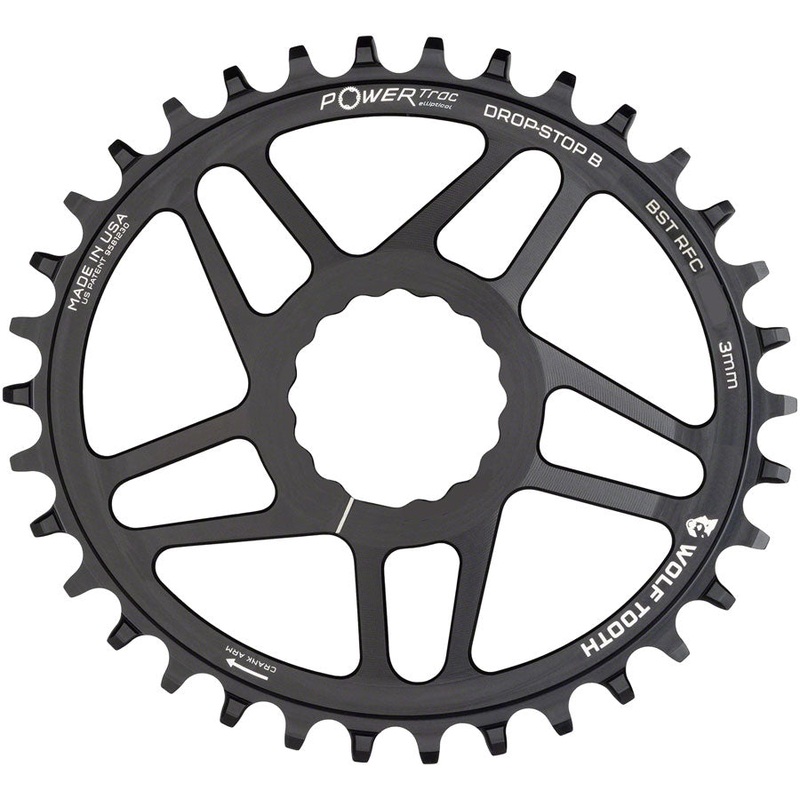 Wolf Tooth Elliptical Direct Mount Chainring – 36t RaceFace/Easton CINCH Direct Mount Drop-Stop B For Boost Cranks 3mm Offset BLK
