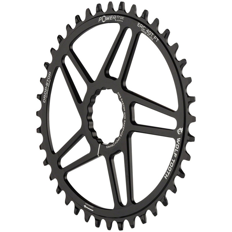 Wolf Tooth Elliptical Direct Mount Chainring – 40t RaceFace/Easton CINCH Direct Mount 3mm Offset Drop-Stop Flattop Compatible BLK