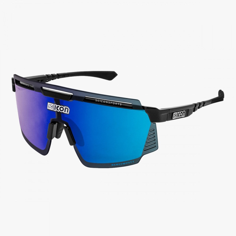 SCICON AEROWATT Black Gloss / Multimirror Blue
