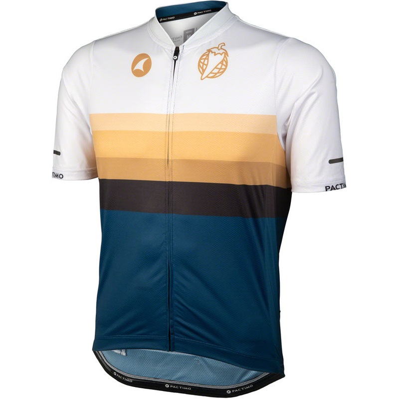 Salsa Latitude Mens Jersey – White Navy Blue Black  w/ Stripes Small