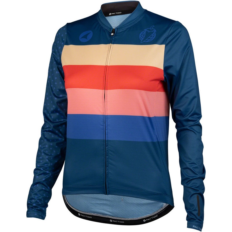 Salsa Team Polytone Womens Long Sleeve Jersey – Dark Blue w/ Stripes 2X-Large