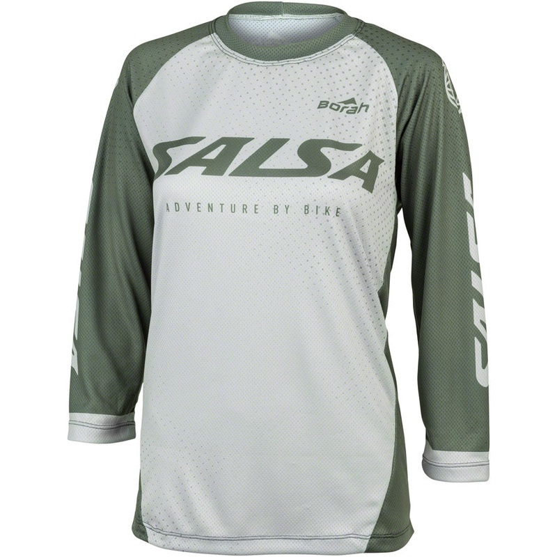 Salsa Womens Fleet 3/4 MTB Jersey – Large Green White
