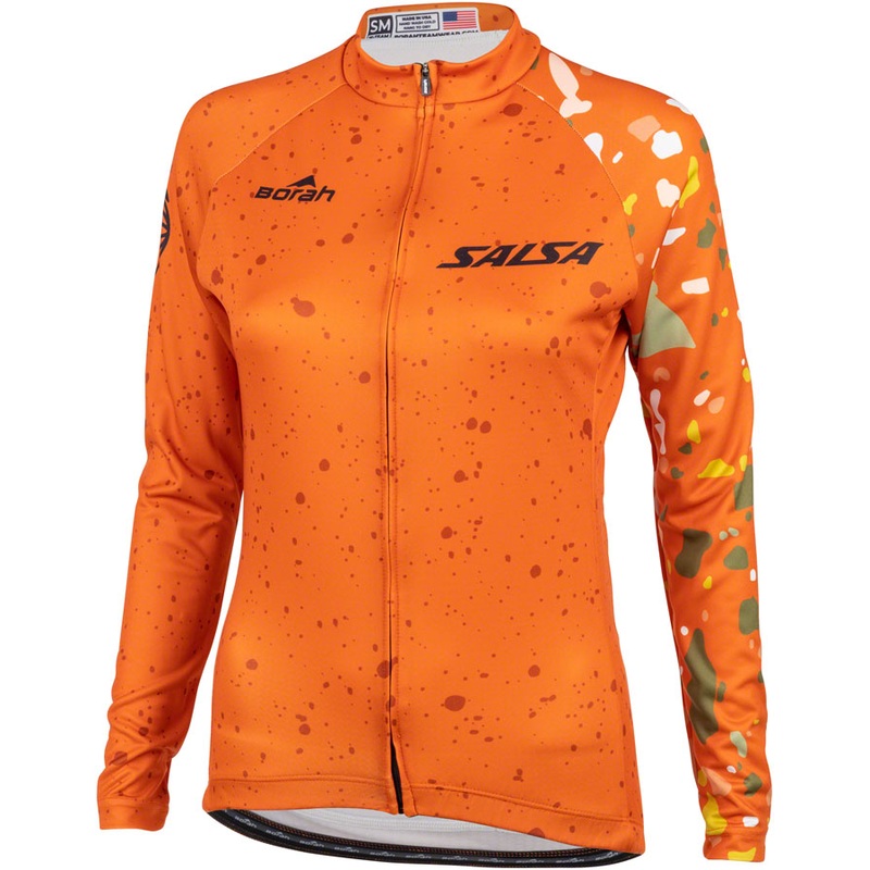 Salsa Womens Terrazzo Long Sleeve Jersey – Large Orange
